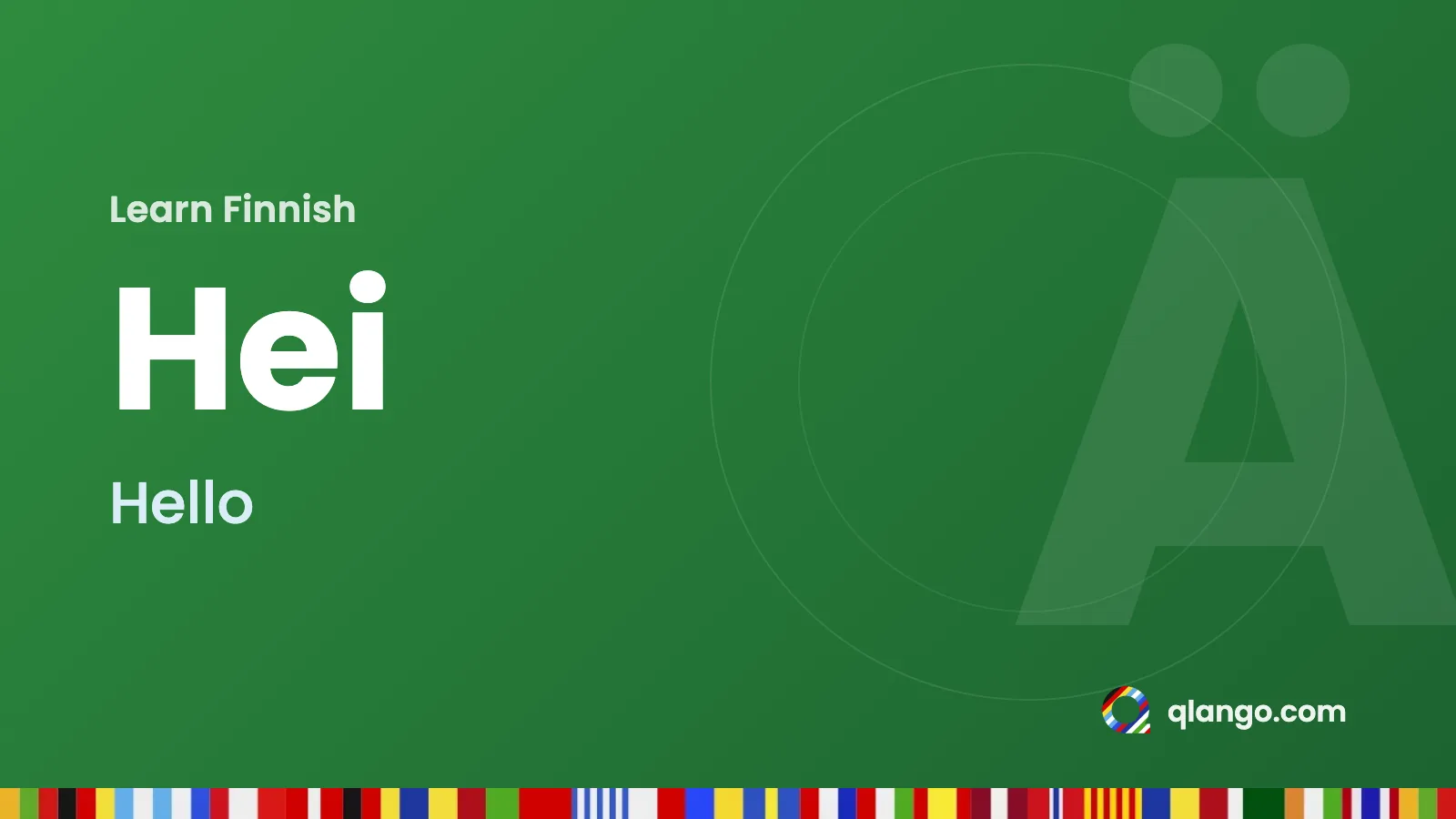 Learn Finnish: “Hei” means hello in Finnish
