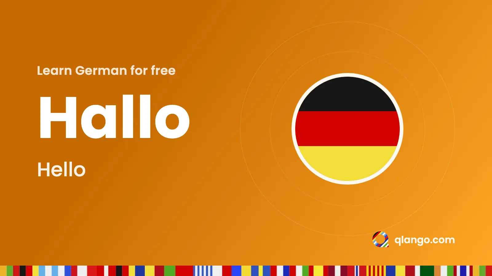 Learn German for free: hallo means hello in German