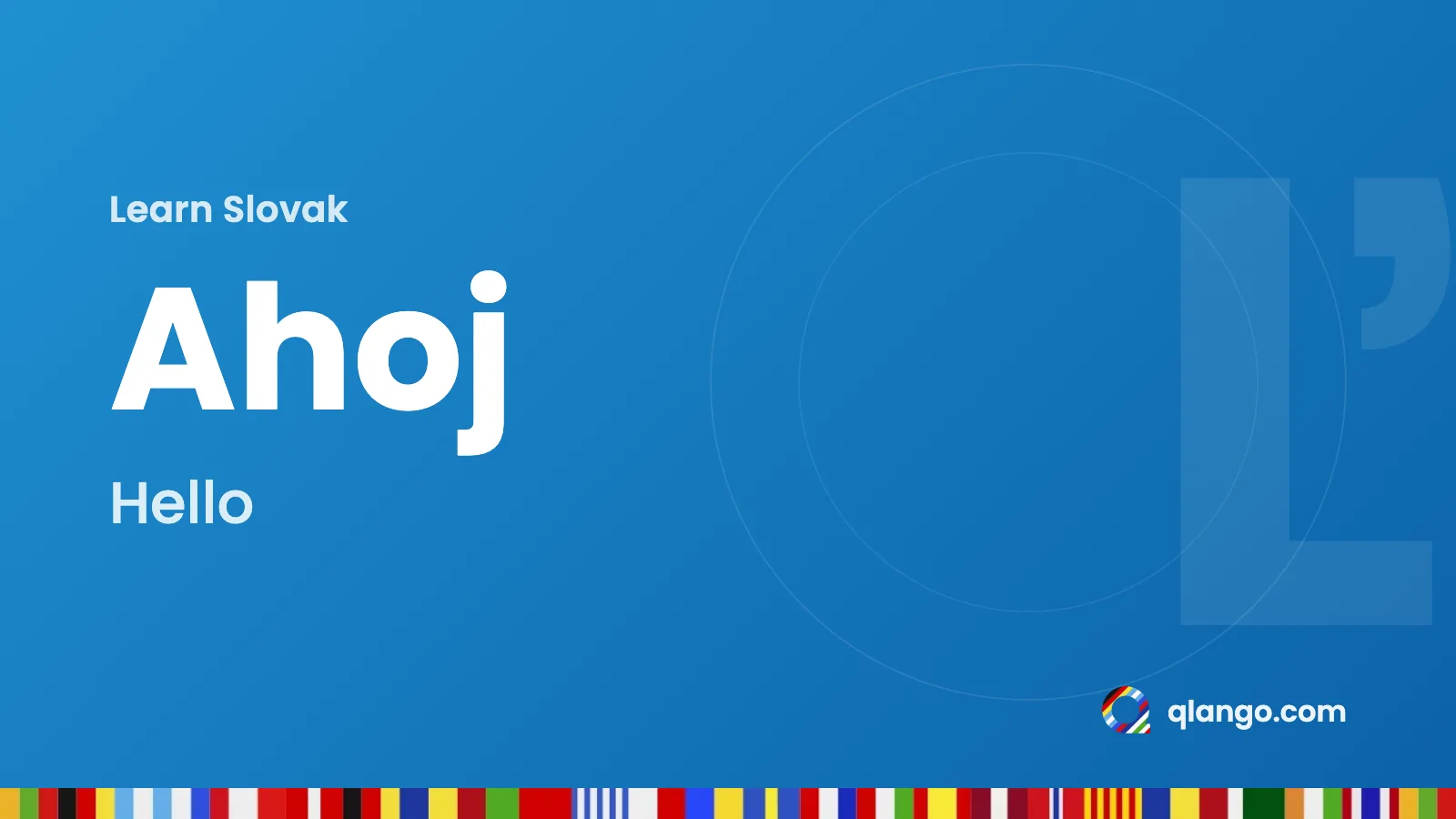 Learn Slovak: “Ahoj” means hello in Slovak