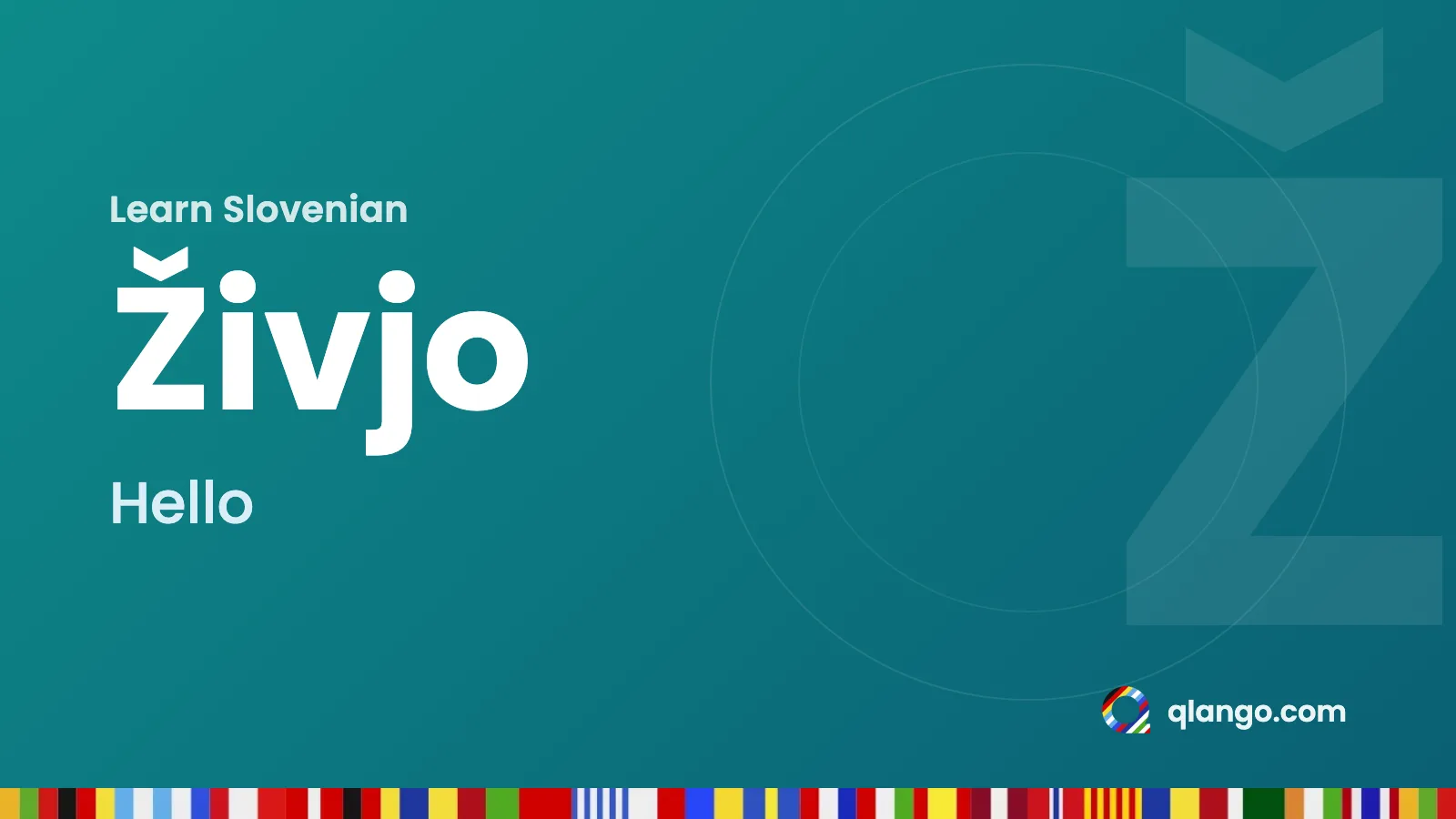Learn Slovenian: “Živjo” means hello in Slovenian