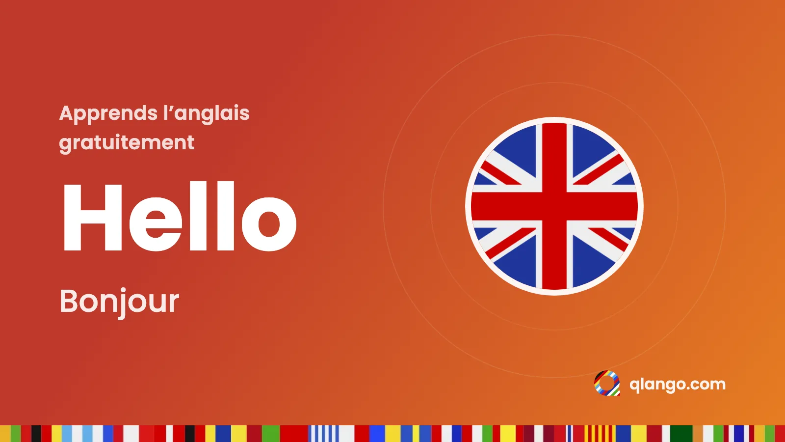 Carte illustrée : « Hello », qui veut dire « bonjour » en anglais