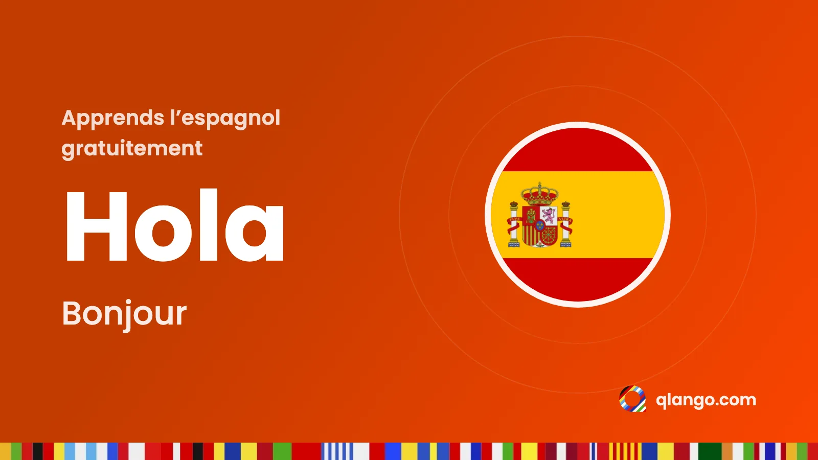 Carte illustrée : « Hola », qui veut dire « bonjour » en espagnol