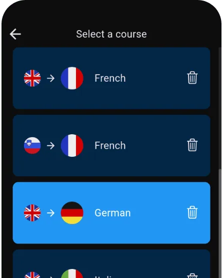 Learn any of the 80 supported languages
